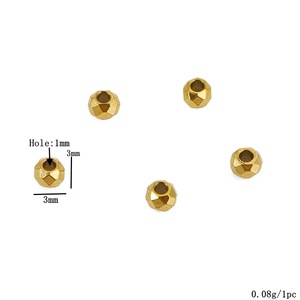 Perles facettées en acier inoxydable, plaquées or 18 carats, perles rondes d'espacement pour la fabrication de bracelets, accessoires de bijouterie, vente en gros - Product Image 4