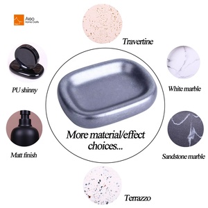 Aleo Porte-<span class=keywords><strong>savon</strong></span> ovale <span class=keywords><strong>noir</strong></span> brillant en résine écologique de luxe, durable, pour hôtels, salles de bain nordiques, articles de toilette en gros - Product Image 5