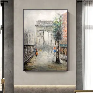 중국어 회화 신제품 handpainted 현대 스타일 벽 에펠 풍경 장식 유화 그림 벽 예술 캔버스