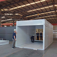Abri de jardin préfabriqué pliable sur mesure pour entrepôt extérieur, atelier, abri de voiture, garage conteneur avec porte à roulettes
