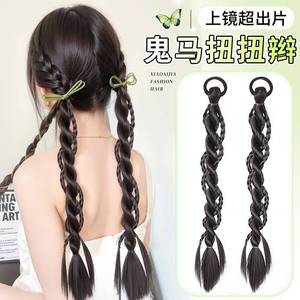 วิกผมทรงหางม้าแบบถักเปียเกลียวสไตล์เกาหลี ทำจากเส้นใยทนความร้อนสูง ถักด้วยมือ สำหรับผู้หญิง ให้ลุคสวยแบบเกาหลี - Product Image 5