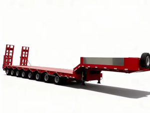 รถกึ่งพ่วงเตียงต่ำรถกึ่งพ่วงหนักเตียงต่ำอุปกรณ์รถพ่วงขนส่งรถตักต่ำ - Product Image 4