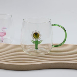Creative High Borosilicate <strong>Glass</strong> <strong>Cup</strong> 3D Rose Animal Sea Fish Design Water and Wine Drinking <strong>Cup</strong>