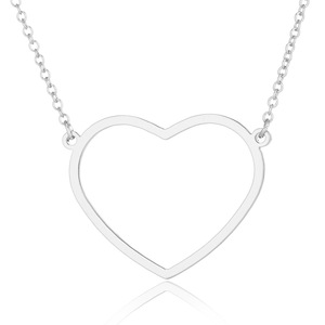 Collar con Colgante <span class=keywords><strong>de</strong></span> Corazón <span class=keywords><strong>de</strong></span> Durazno Geométrico Simple <span class=keywords><strong>de</strong></span> Acero Inoxidable, Joyería Personalizada con Colgante <span class=keywords><strong>de</strong></span> Corazón Hueco - Product Image 3