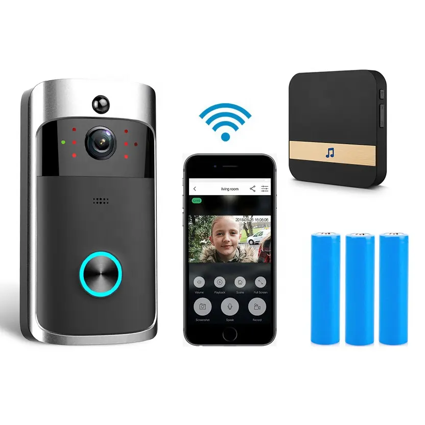 Smarthome Wifi Video Doorbell Original V5 Security Sonnette Campai Night Vision Draadloze Deurbel Door Phone Wireless Camera