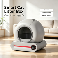 LeLo Pets MSP-01 Bac à litière automatique intelligent pour chat, fonctionnement silencieux, capacité de 65 L, nettoyage facile, option de logo personnalisé pour chats