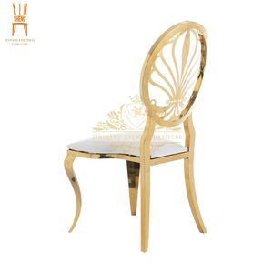 Prix bon marché en acier inoxydable or brillant design confortable à motifs chaises <span class=keywords><strong>de</strong></span> mariage à dossier rond pour les événements à manger - Product Image 2