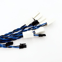 Conector de 2 Pines, Arnés de Cables Personalizado, Cable Trenzado Azul y Negro para Electrónica y Maquinaria
