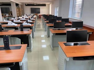 <span class=keywords><strong>Escritorio</strong></span> de ordenador con monitor emergente eléctrico moderno para estudiantes de secundaria/universitarios mobiliario escolar elegante para uso en el aula - Product Image 4