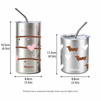 Botol Vakum Stainless Steel 304 Terisolasi, Termos Tumbler, Botol Minum Perjalanan, Motif Tetesan Air, Polos, Pink, Hati, Anjing, Bintang, Lingkaran Penuh, Anjing