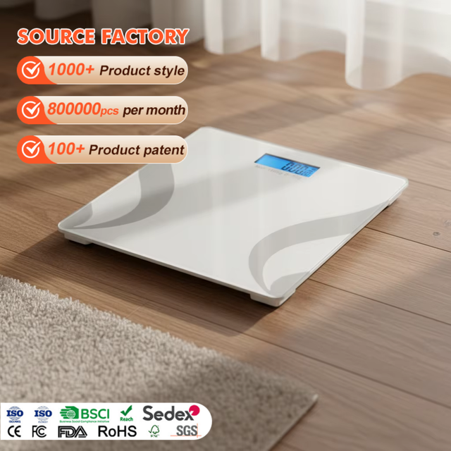 High Precision LCD Display 180Kg Digital Body Weight Bathroom Electronic Weighing Scale With Temperature Display