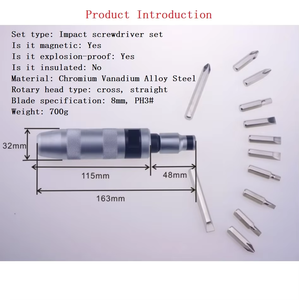 Juego de 13 piezas de destornillador de impacto de caja de hierro, destornillador de impacto, destornillador de impacto positivo <span class=keywords><strong>y</strong></span> negativo - Product Image 4