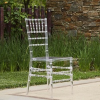 Chaises de salle à manger Chiavari en acrylique transparent, design moderne, pliables, robustes, sans accoudoirs, pour hôtel et salon