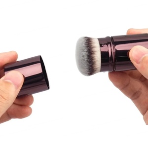 Pinceau de maquillage rétractable en poils synthétiques, portable, pour fond de teint, poudre, contour, pinceau Kabuki pour les voyages et la beauté - Product Image 4