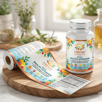 Impression d'étiquettes personnalisées pour compléments alimentaires, étiquettes imperméables pour bouteilles de vitamines, pour produits de santé