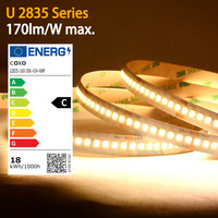 Tira de Luz LED COXO 2835 Grado E de Alta Eficiencia Energética 135Lm, Regulable, Cortable y Flexible para Iluminación Interior Residencial y de Gabinetes