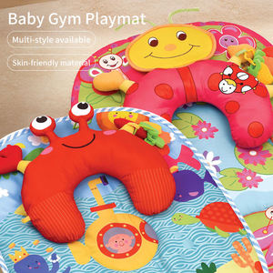 Tapis de jeu pour bébé avec oreiller en forme de U, tapis de jeu doux pour bébé, motif animal, apprentissage précoce, cadeau pour nouveau-né - Product Image 2