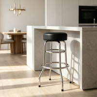 Tabouret de bar moderne en similicuir tufté géométrique, chaise de comptoir pivotante réglable avec dossier incurvé, base en métal, chaise de salle à manger avec repose-pieds