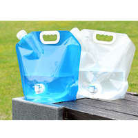 Pochette debout en plastique sans BPA 5L 10L imprimée personnalisée avec bec verseur/sac de stockage d'eau pliable pour le camping et les voyages