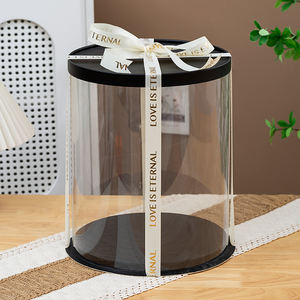 Fabricante al por mayor negro claro <span class=keywords><strong>cumpleaños</strong></span> diez pulgadas tres capas cajas <span class=keywords><strong>de</strong></span> pastel - Product Image 5