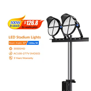 500W Design rotondo di alta qualità stadio di calcio calcio campo sportivo LED luce di inondazione IP66 stadio ad alto albero di Cricket luce del campo
