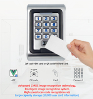 Teclado Metálico RFID Impermeable Independiente con Escáner de Código QR Dinámico 13.56Mhz, Cerradura de Puerta IC, Control de Acceso Móvil con Código QR para Exteriores