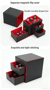 Torre per Dadi 3-in-1 in Pelle PU con Scatola Porta Carte e Contenitore per MTG RPG, Accessorio Multifunzionale per Giochi da Tavolo - Product Image 6