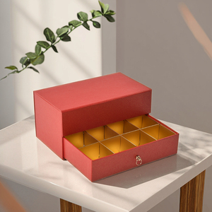 Tùy chỉnh cao cấp sang trọng hai lớp ngăn kéo đồ trang sức Hộp quà tặng bao bì các tông với ngăn cho đám cưới/Bridal/bán lẻ hiển thị - Product Image 3