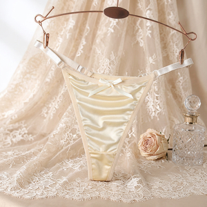 Lencería Elegante de Satén para Mujer, Tirantes Ajustables, Tanga de Cintura Baja, Transpirable, de Seda de Hielo, Ropa Interior Femenina - Product Image 3