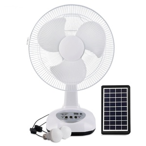 Blades Cell Recharaeable Power Solar Energy With LED Table Solar Rechargeable Fan AC 12 Inch 3 10W Table Fan - Product Image 2