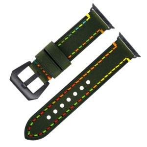Heqi สายนาฬิกาหนังพรีเมี่ยมสำหรับ <span class=keywords><strong>Apple</strong></span> <span class=keywords><strong>Watch</strong></span> Series 8 7 6 5 4 <span class=keywords><strong>3</strong></span> 44มม. 40มม. 42มม. - Product Image 3
