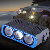 Mini projecteurs LED S301 pour moto et voiture, 6500K, ajustement universel, 3 lentilles, feux auxiliaires, feux de calandre