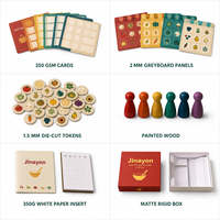 Jeu de société personnalisé en carton écologique sur le thème du marché alimentaire - Boîte rigide magnétique portable pour 6 joueurs, idéal pour la salle de classe et les activités familiales