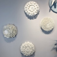 Décoration murale moderne en céramique ronde, style nature morte contemporaine, pour la maison
