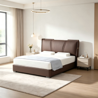 Ensemble de meubles de chambre de luxe : Lits modernes rembourrés, cadres de lit Queen en bois, lits superposés en métal gain de place