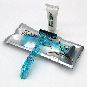 Set de afeitado con crema, mango de plástico desechable para uso en hoteles - Product Image 2