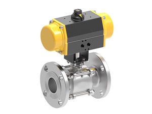 บอลวาล์วหน้าแปลนสแตนเลสขนาด 1 นิ้ว ASME B16.9 Class 300 แบบสองทาง สำหรับอุตสาหกรรมน้ำมันและน้ำ  OEM ระบบนิวเมติกแบบ C-Way ซีล PTFE - Product Image 3