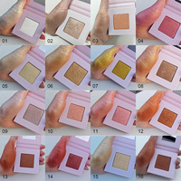 Palette de maquillage végétalienne en gros, fard à joues et poudre illuminatrice haute pigmentation, cosmétique personnalisable à marque privée, illuminateur scintillant sur mesure