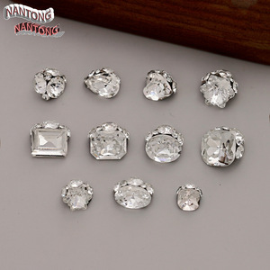 Strass pour nail art Nantong, à dos plat, accessoires de bijouterie DIY, Bling Bling, formes rectangulaires, polygonales, carrées, pentagonales, coniques, losanges - Product Image 3
