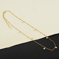 Collier ras du cou minimaliste pour femme, plaqué or, avec plusieurs petites perles, idéal pour les fêtes et le quotidien, cadeau de bijoux 1625