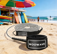 Laisse de planche de surf WOOWAVE longue durée et très résistante, laisse de cheville personnalisable et durable pour le surf sur shortboard et longboard