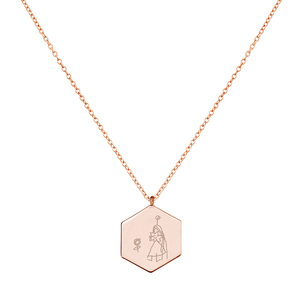 Collane di gioielli di moda per le donne <span class=keywords><strong>collana</strong></span> con ciondolo esagonale ipoallergenico in acciaio inossidabile <span class=keywords><strong>collana</strong></span> con disegno personalizzato per bambini - Product Image 3