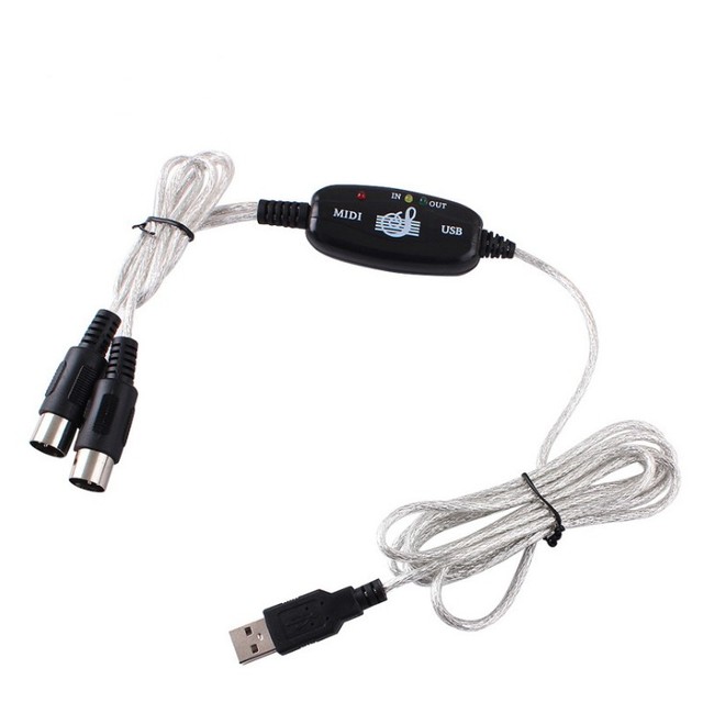 USB to Midi Cable Interface Converter Adapter Music Piano Keyboard for PC Laptop