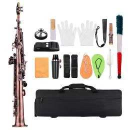 Saxophone soprano droit en laque dorée de qualité supérieure pour débutants avec accessoires - Product Image 6
