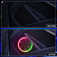 Anneau lumineux hexagonal pour klaxon, diamètre 100 mm, Illusion 4.2, haut-parleur de voiture LED, lumière de klaxon, symphonie RGB, 64 couleurs, intérieur en acrylique