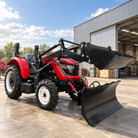 Tracteur utilitaire diesel 70 CV à prix de gros avec rotoculteur et remorque basculante pour travaux inter-rangs en vignoble et verger