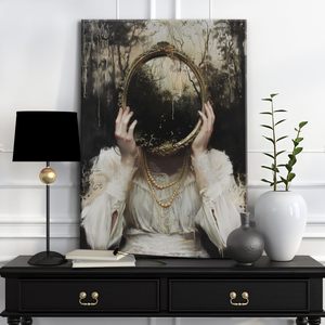 Vampiro gótico personalizado oscuro romance retrato lienzo pinturas y artes de pared decoración del hogar espeluznante Halloween pared arte impresión - Product Image 3