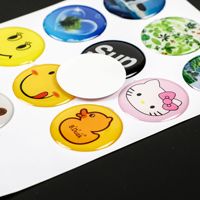 Autocollants en résine époxy, étiquettes cristallines, marques de commerce en PVC colorées, imprimées au laser/UV, rondes, pour supermarchés et consommateurs