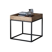 Table d'appoint moderne en bois massif de Paulownia avec espace de rangement, taille personnalisable, petite table à thé