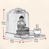 Support mural pour statue de Bouddha, table d'autel, niche bouddhiste en bambou pour la prière, table à encens, blanc